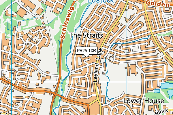 PR25 1XR map - OS VectorMap District (Ordnance Survey)