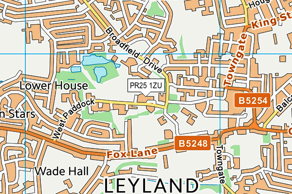 PR25 1ZU map - OS VectorMap District (Ordnance Survey)