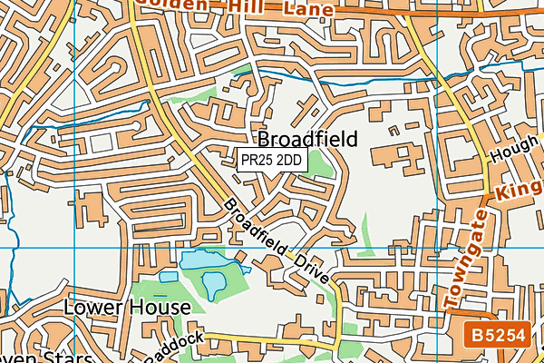 PR25 2DD map - OS VectorMap District (Ordnance Survey)