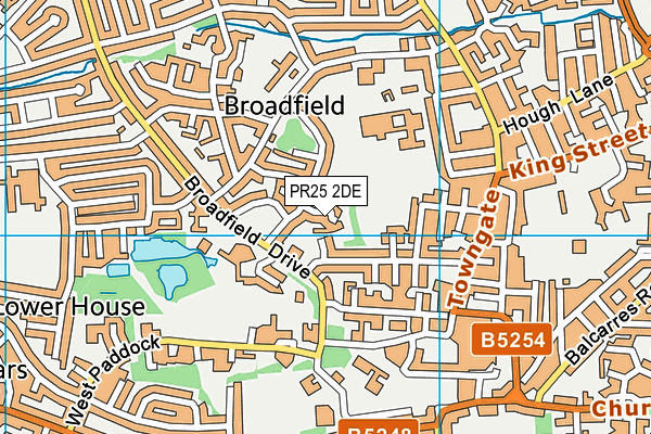 PR25 2DE map - OS VectorMap District (Ordnance Survey)