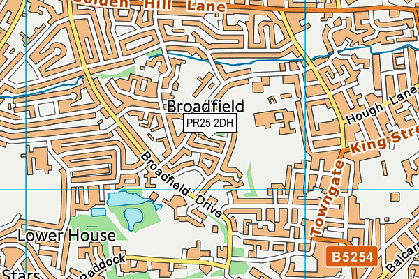 PR25 2DH map - OS VectorMap District (Ordnance Survey)