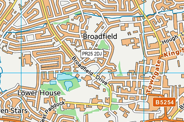 PR25 2DJ map - OS VectorMap District (Ordnance Survey)