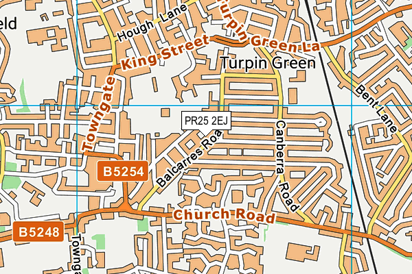 PR25 2EJ map - OS VectorMap District (Ordnance Survey)