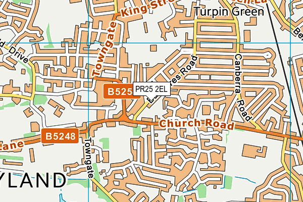 PR25 2EL map - OS VectorMap District (Ordnance Survey)