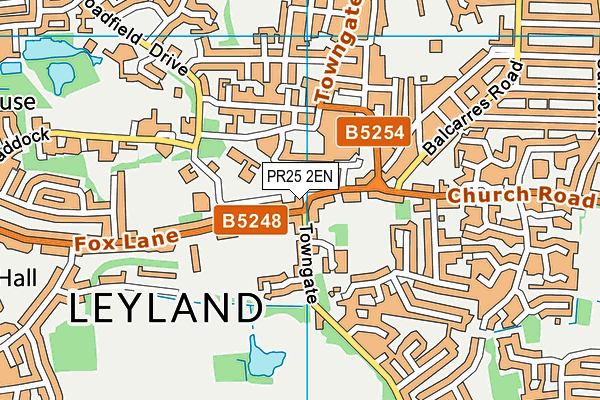 PR25 2EN map - OS VectorMap District (Ordnance Survey)