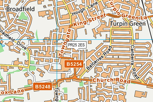 PR25 2ES map - OS VectorMap District (Ordnance Survey)