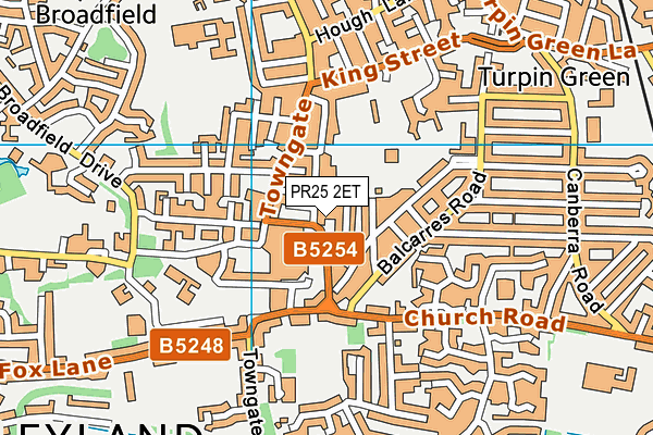 Leyland Fitness (Closed) map (PR25 2ET) - OS VectorMap District (Ordnance Survey)