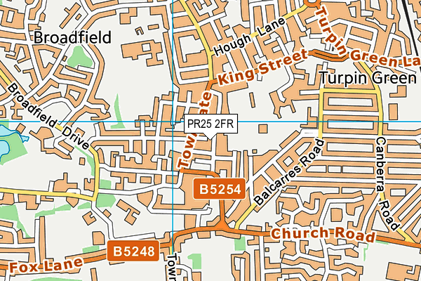 PR25 2FR map - OS VectorMap District (Ordnance Survey)