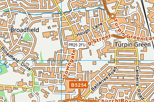 PR25 2FU map - OS VectorMap District (Ordnance Survey)