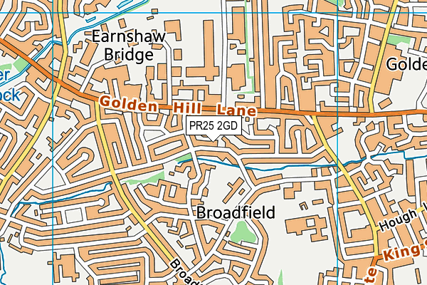 PR25 2GD map - OS VectorMap District (Ordnance Survey)