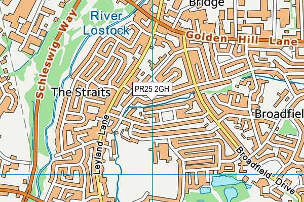 PR25 2GH map - OS VectorMap District (Ordnance Survey)