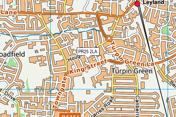 PR25 2LA map - OS VectorMap District (Ordnance Survey)