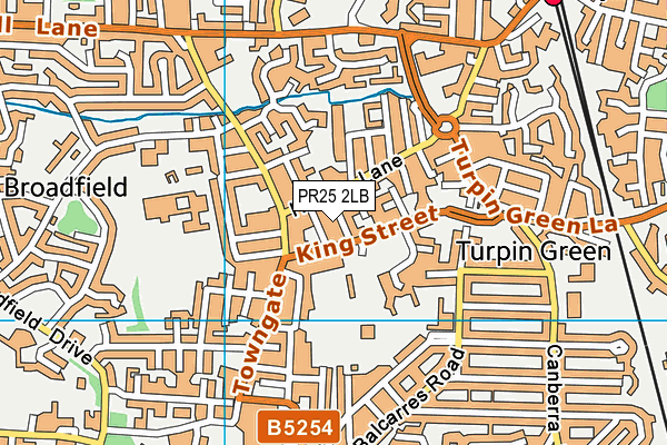 PR25 2LB map - OS VectorMap District (Ordnance Survey)