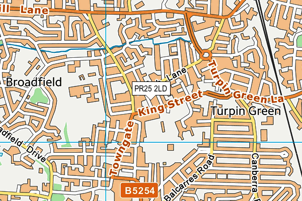 PR25 2LD map - OS VectorMap District (Ordnance Survey)