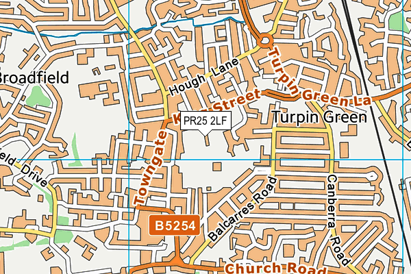 PR25 2LF map - OS VectorMap District (Ordnance Survey)