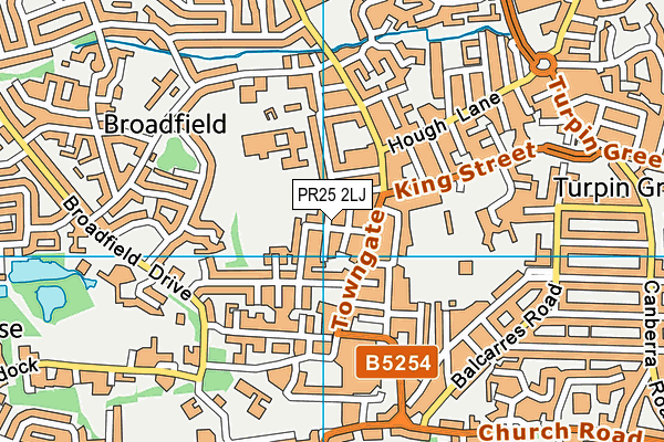 PR25 2LJ map - OS VectorMap District (Ordnance Survey)