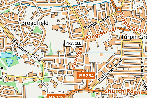 PR25 2LL map - OS VectorMap District (Ordnance Survey)