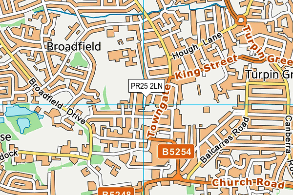 PR25 2LN map - OS VectorMap District (Ordnance Survey)