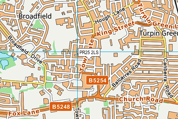 PR25 2LS map - OS VectorMap District (Ordnance Survey)