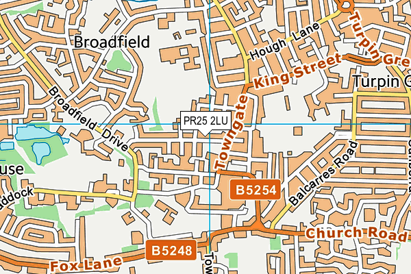 PR25 2LU map - OS VectorMap District (Ordnance Survey)