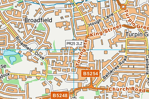 PR25 2LZ map - OS VectorMap District (Ordnance Survey)