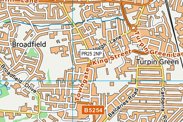 PR25 2NP map - OS VectorMap District (Ordnance Survey)