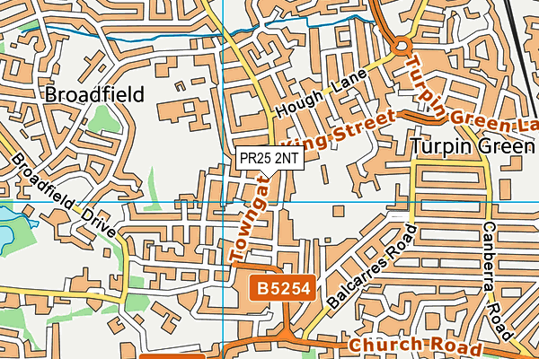 PR25 2NT map - OS VectorMap District (Ordnance Survey)