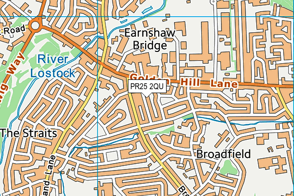 PR25 2QU map - OS VectorMap District (Ordnance Survey)