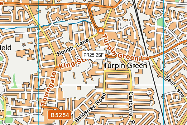 PR25 2SF map - OS VectorMap District (Ordnance Survey)