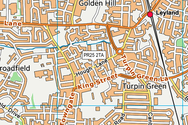 PR25 2TA map - OS VectorMap District (Ordnance Survey)