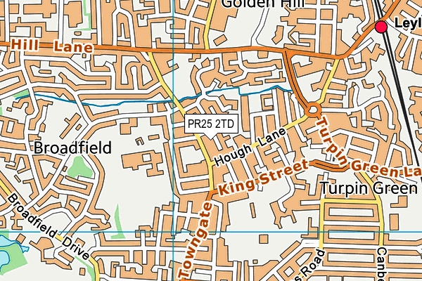 PR25 2TD map - OS VectorMap District (Ordnance Survey)