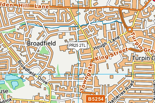 PR25 2TL map - OS VectorMap District (Ordnance Survey)