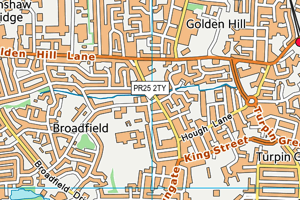 PR25 2TY map - OS VectorMap District (Ordnance Survey)