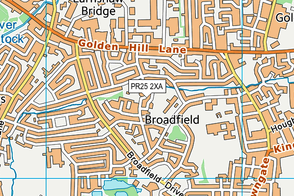 PR25 2XA map - OS VectorMap District (Ordnance Survey)