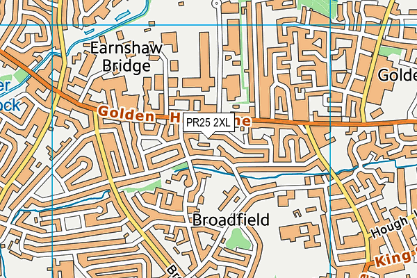 PR25 2XL map - OS VectorMap District (Ordnance Survey)