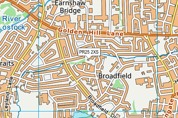 PR25 2XS map - OS VectorMap District (Ordnance Survey)