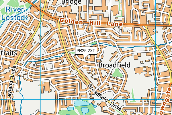 PR25 2XT map - OS VectorMap District (Ordnance Survey)