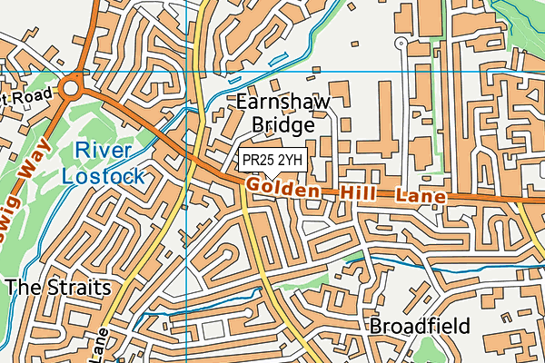 PR25 2YH map - OS VectorMap District (Ordnance Survey)