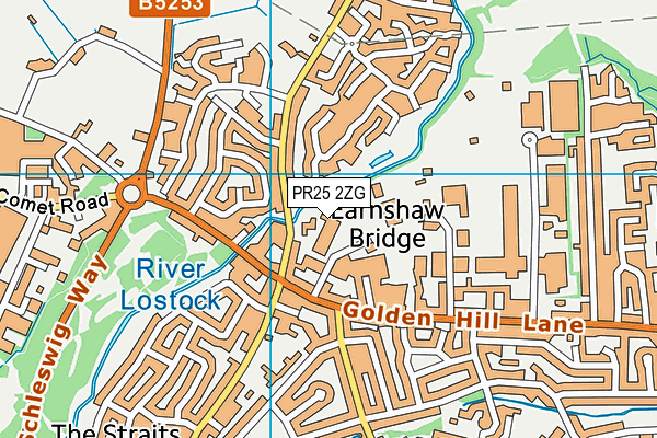 PR25 2ZG map - OS VectorMap District (Ordnance Survey)