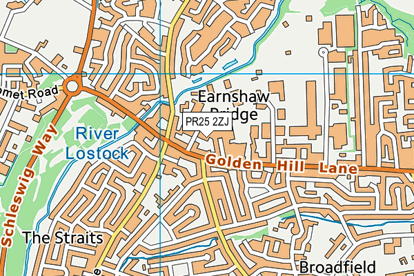 PR25 2ZJ map - OS VectorMap District (Ordnance Survey)