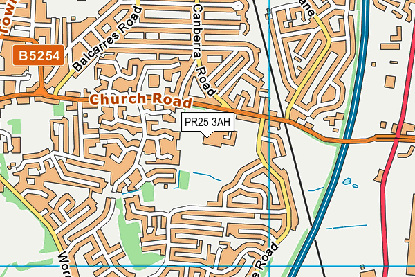 Balshaws Church Of England High School map (PR25 3AH) - OS VectorMap District (Ordnance Survey)
