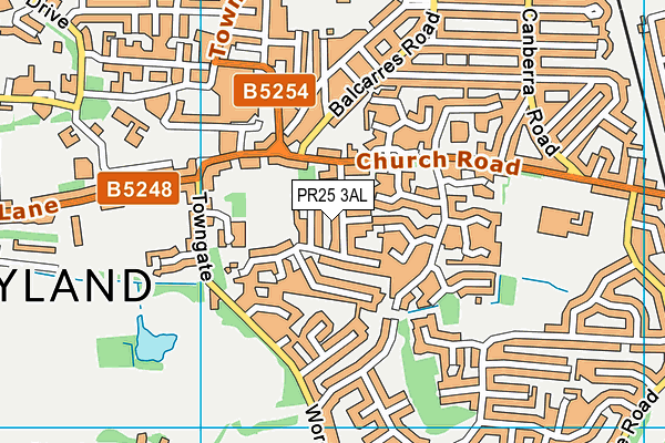 PR25 3AL map - OS VectorMap District (Ordnance Survey)