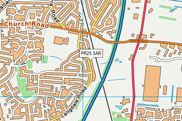 PR25 3AR map - OS VectorMap District (Ordnance Survey)