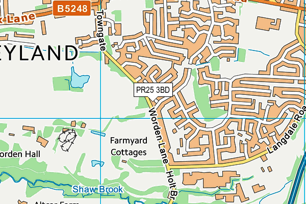 PR25 3BD map - OS VectorMap District (Ordnance Survey)