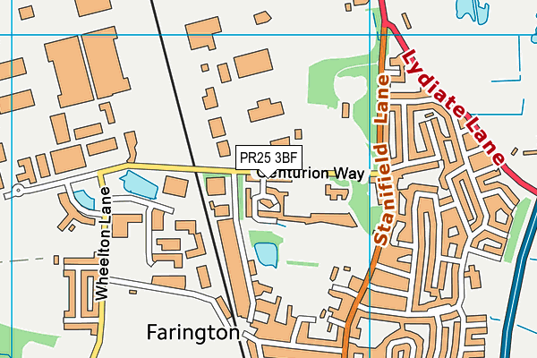 PR25 3BF map - OS VectorMap District (Ordnance Survey)