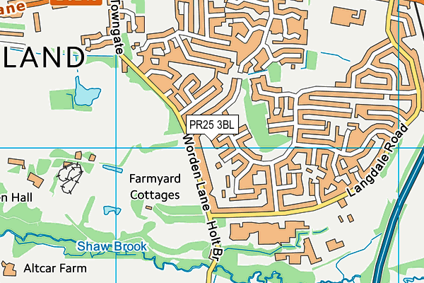 PR25 3BL map - OS VectorMap District (Ordnance Survey)