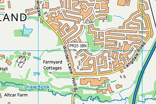 PR25 3BN map - OS VectorMap District (Ordnance Survey)