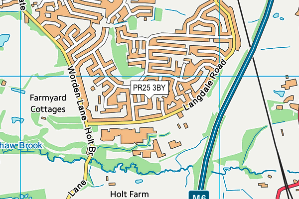 PR25 3BY map - OS VectorMap District (Ordnance Survey)