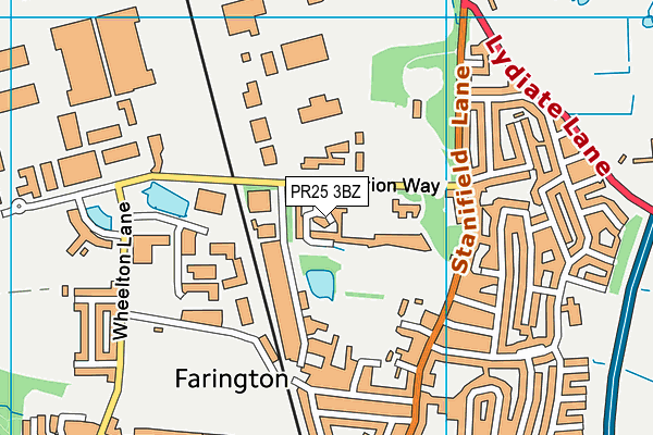 PR25 3BZ map - OS VectorMap District (Ordnance Survey)