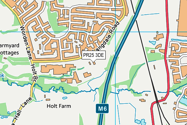 PR25 3DE map - OS VectorMap District (Ordnance Survey)